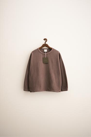 Zara ZARA TIMELESS - однотонная футболка с оделкой