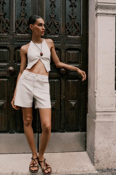 Zara Джинсовые шорты-бермуды Z1975 MOM FIT купить с доставкой.