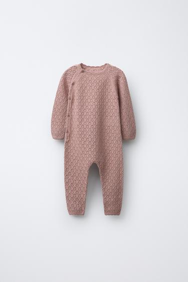 Zara Трикотажный комбинезон с ажурными деталями