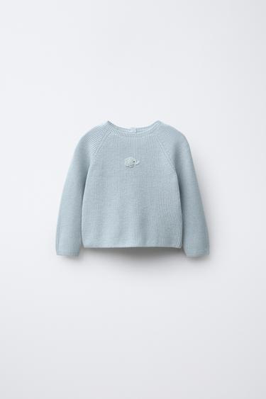 Zara Вязаный жемчужный джемпер с вышивкой в виде слона купить с доставкой.