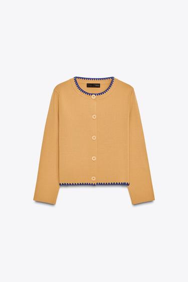 Zara Кардиган с контрастной вышивкой