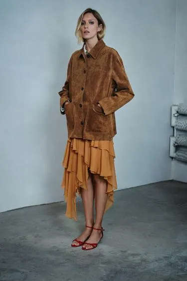 Юбка миди с асимметричными воланами — ZW COLLECTION