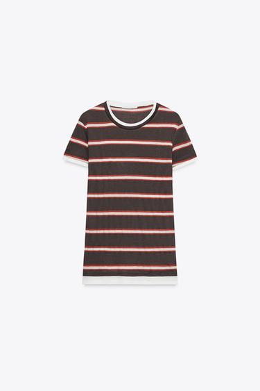 Zara Футболка двойная в полоску