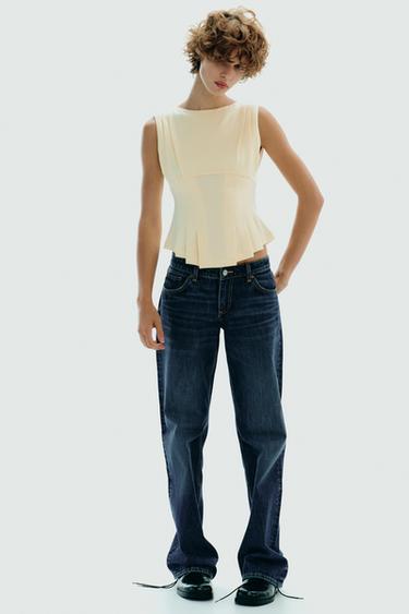 Zara Футболка со складками и молнией