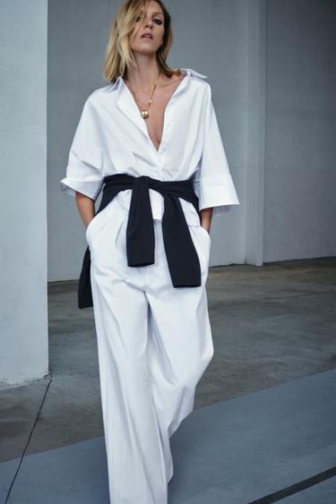 Zara Рубашка из поплина — ZW COLLECTION