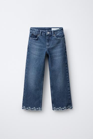 Zara Джинсы прямого кроя с вышивкой купить с доставкой.