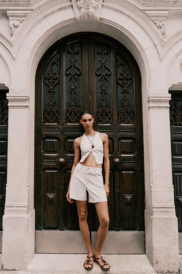 Zara Короткий джинсовый жилет Z1975