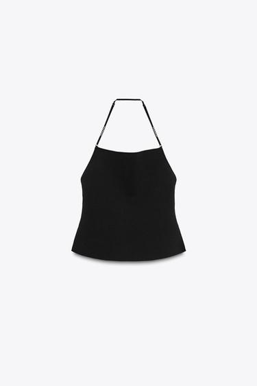 Zara Трикотажный топ с шариками купить с доставкой.