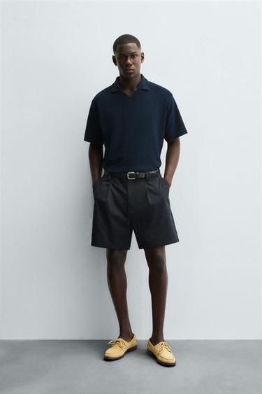 Zara Поло REGULAR FIT из махровой ткани