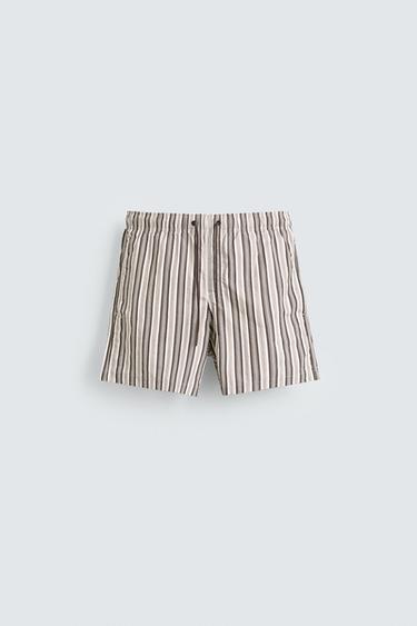 Zara Плавки средней длины в полоску купить с доставкой.