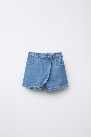 Zara Джинсовая юбка-шорты с высокой посадкой и пуговицей в форме сердца купить с доставкой.