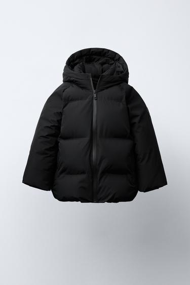 Zara Стеганая куртка WATER REPELLENT с капюшоном