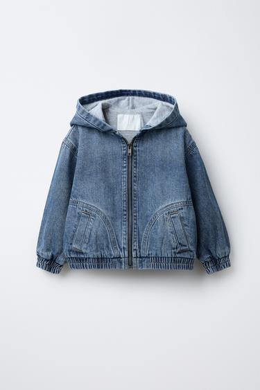 Zara Джинсовая куртка с капюшоном купить с доставкой.