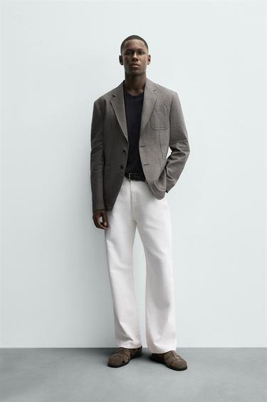 Zara Блейзер в текстуру «ёлочка»