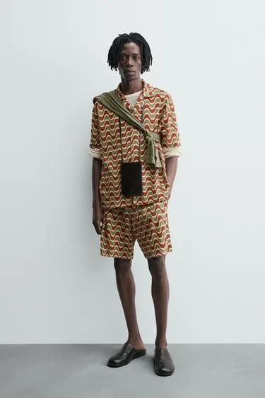 Рубашка JACQUARD с геометрическим узором