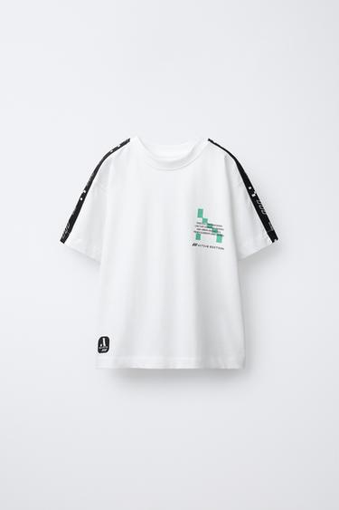 Zara Спортивная футболка с текстом и полосками