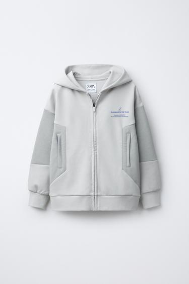 Zara Спортивная толстовка на молнии с текстом купить с доставкой.