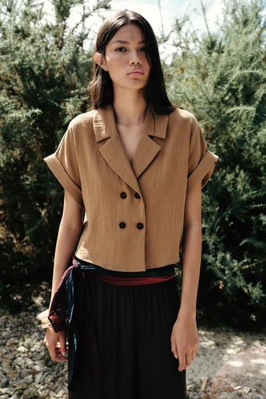 Zara Короткая рубашка с запахом