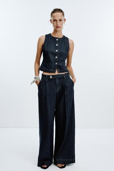 Zara Джинсовый жилет Z1975 облегающего кроя купить с доставкой.