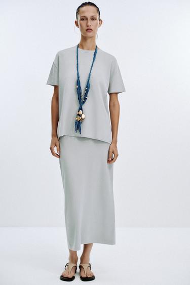 Zara Однотонный топ оверсайз