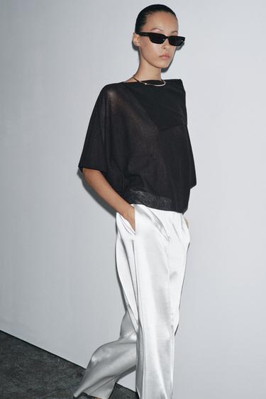 Zara Однотонный трикотажный топ-накидка купить с доставкой.
