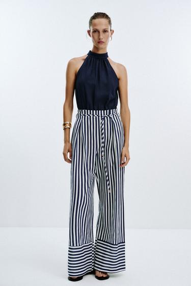 Zara Длинный комбинезон из льна купить с доставкой.