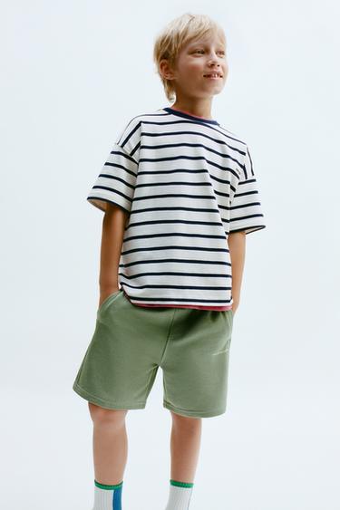 Zara Шорты из мягкой ткани прямого кроя с рельефной надписью купить с доставкой.
