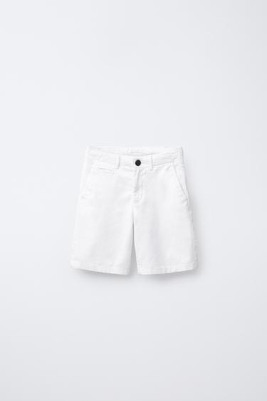 Zara Базовые приталенные шорты-бермуды чинос купить с доставкой.
