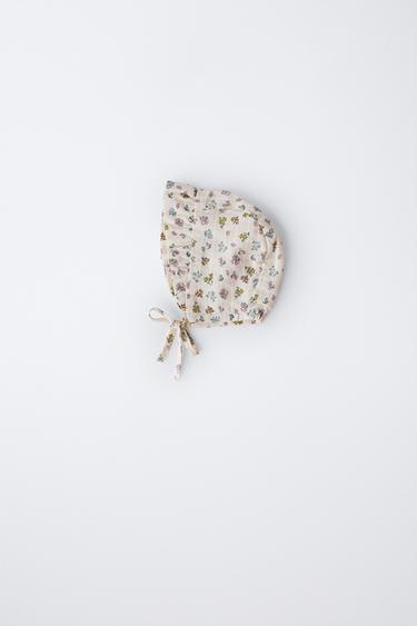 Zara Чепчик с воланами и цветочным текстурным рисунком