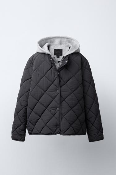 Zara Стеганая куртка, толстовка с капюшоном купить с доставкой.