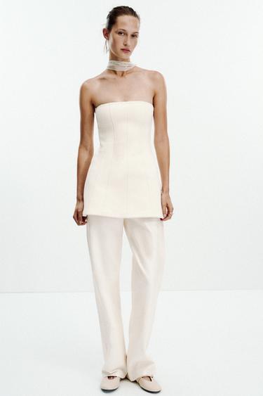 Zara Платье без бретелей из ткани интерлок