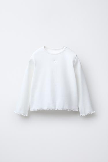 Zara Футболка в рубчик с сердцем