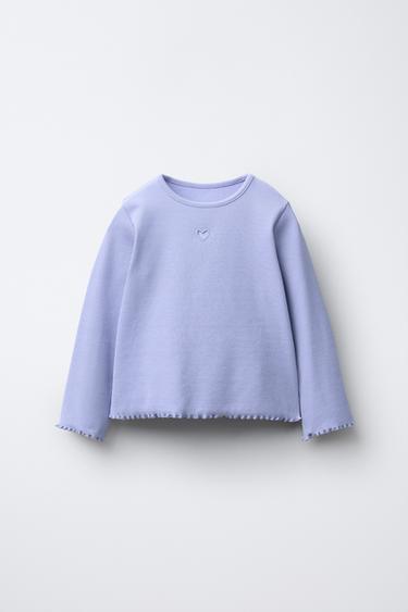 Zara Футболка в рубчик с сердцем