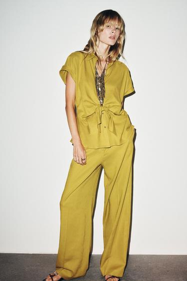 Zara Прямые брюки из льна