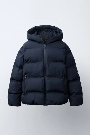 Стеганое пальто с нашивкой WATER REPELLENT