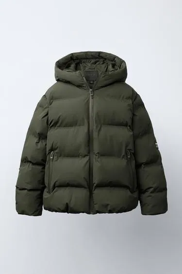 Стеганое пальто с нашивкой WATER REPELLENT