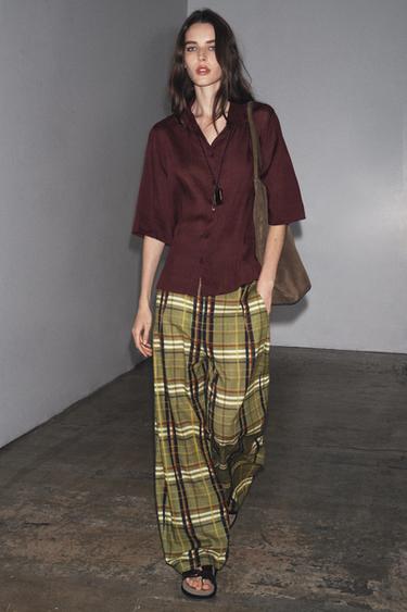 Zara Рубашка из смесовой ткани рами ZW