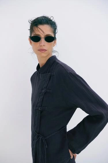 Блузка с запахом из 100% льна Zara «Zw»- Заказать в России