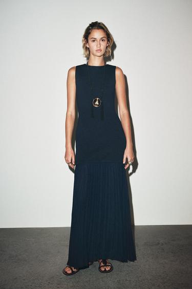 Zara Комбинированное трикотажное платье купить с доставкой.