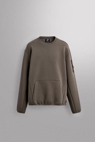 Zara Техническая толстовка с круглым вырезом