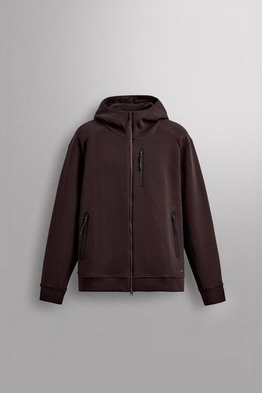 Zara Техническая толстовка с капюшоном на молнии купить с доставкой.