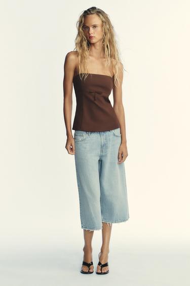Zara Топ без бретелей с бантом купить с доставкой.