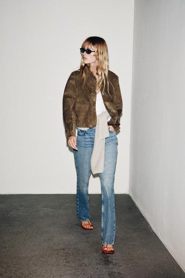 Zara Короткая куртка из искусственной замши