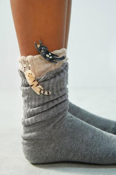 Zara Набор из 3 пар длинных носков с волновым узором