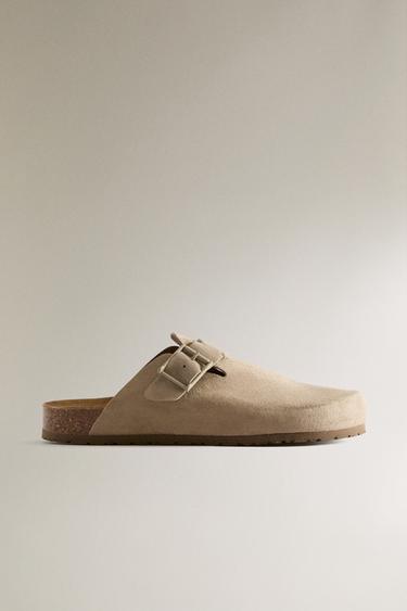 Zara Клоги из кожи с пряжкой и деталями стежки купить с доставкой.
