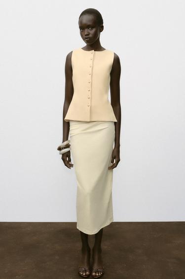 Zara Трикотажный жилет с пуговицами купить с доставкой.