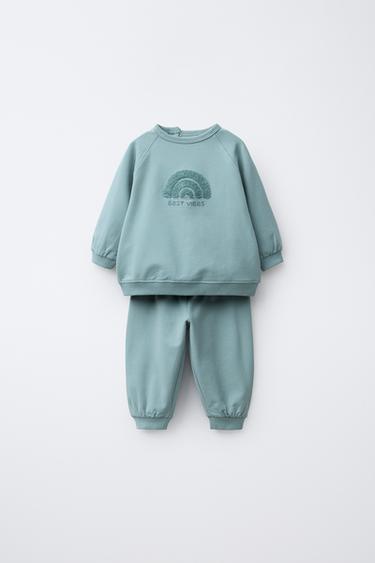 Zara Комплект из толстовки и брюк-джоггеров с махровой вышивкой купить с доставкой.