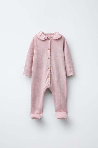 Zara CONVERTIBLE FOOT HEART POINTELLE SLEEPSUIT купить с доставкой.