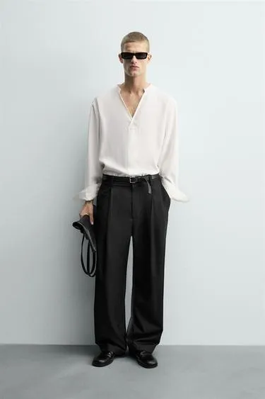 Рубашка RELAXED FIT из струящейся ткани