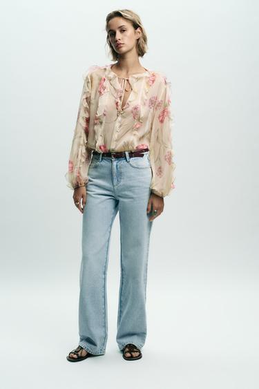 Zara Джинсы Z1975 REGULAR FIT с высокой посадкой и ремнем купить с доставкой.